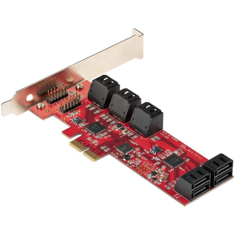 StarTech.com - Tarjeta PCIe Controladora SATA de 10 Puertos - Tarjeta de Expansión PCI Express SATA - 6Gbps - Perfil Bajo/Comple