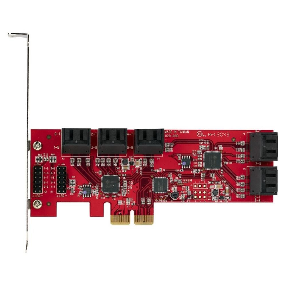 StarTech.com - Tarjeta PCIe Controladora SATA de 10 Puertos - Tarjeta de Expansión PCI Express SATA - 6Gbps - Perfil Bajo/Comple