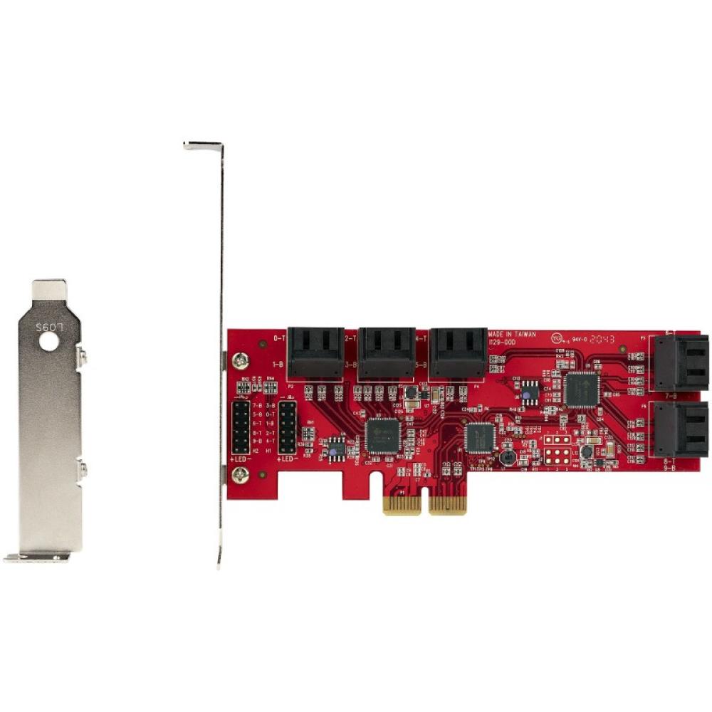 StarTech.com - Tarjeta PCIe Controladora SATA de 10 Puertos - Tarjeta de Expansión PCI Express SATA - 6Gbps - Perfil Bajo/Comple