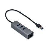 i-tec - Metal USB 3.0 HUB 3 Port + Gigabit Ethernet Adapter