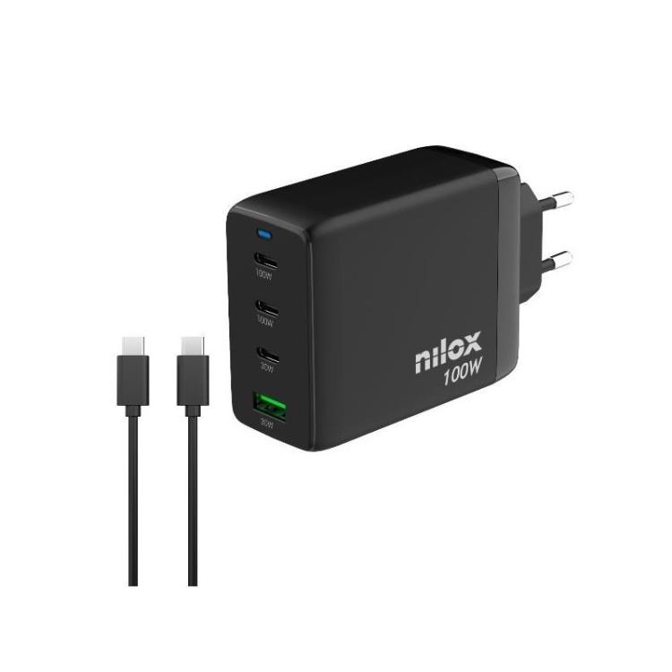 Nilox - CARGADOR UNIVERSAL GAN 100W 4 PUERT