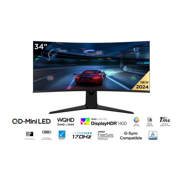 TCL - R83 34R83Q pantalla para PC 94 cm (37") 3440 x 1440 Pixeles LED Negro, Blanco
