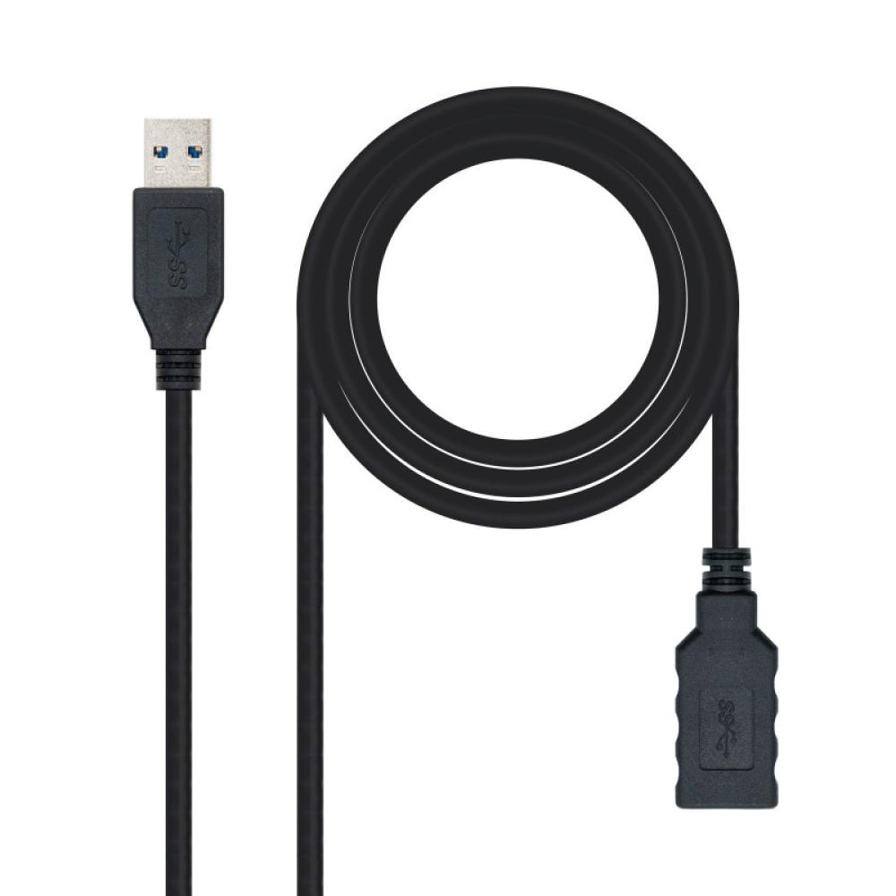 Nanocable - Cable USB 3.0, Tipo A/M-A/H, Negro, 3.0 M