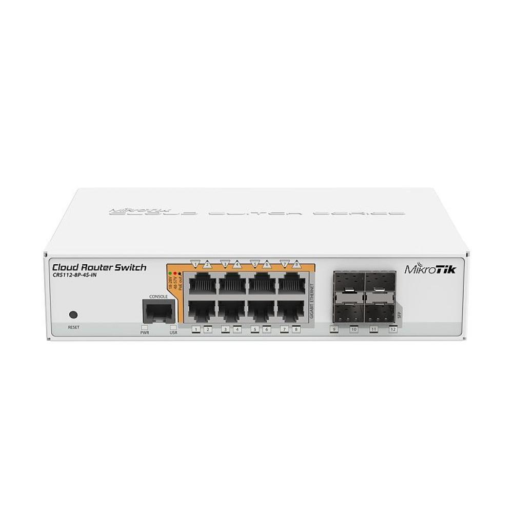 Mikrotik - CRS112-8P-4S-IN switch Gigabit Ethernet (10/100/1000) Energía sobre Ethernet (PoE) Blanco