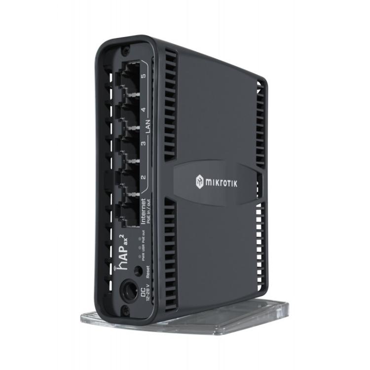 Mikrotik - hAP ax2 router inalámbrico Gigabit Ethernet Doble banda (2,4 GHz / 5 GHz) Negro