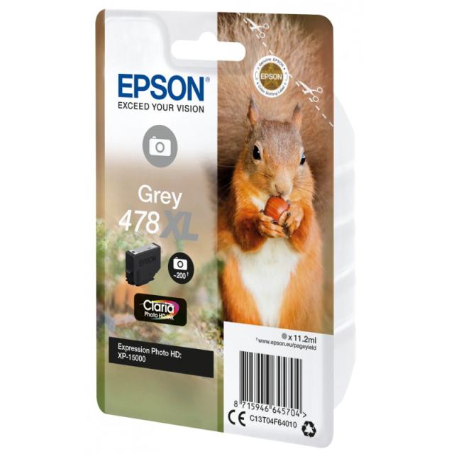 Epson - Squirrel Singlepack Grey 478XL Claria Photo HD Ink