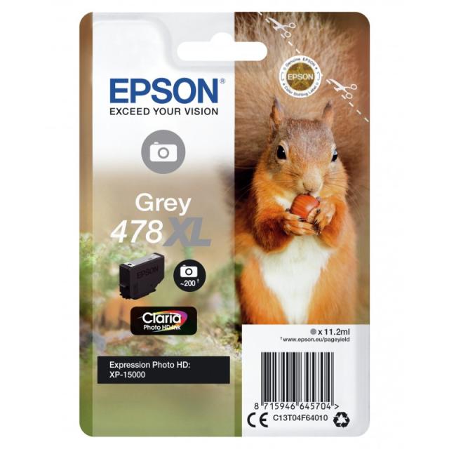 Epson - Squirrel Singlepack Grey 478XL Claria Photo HD Ink