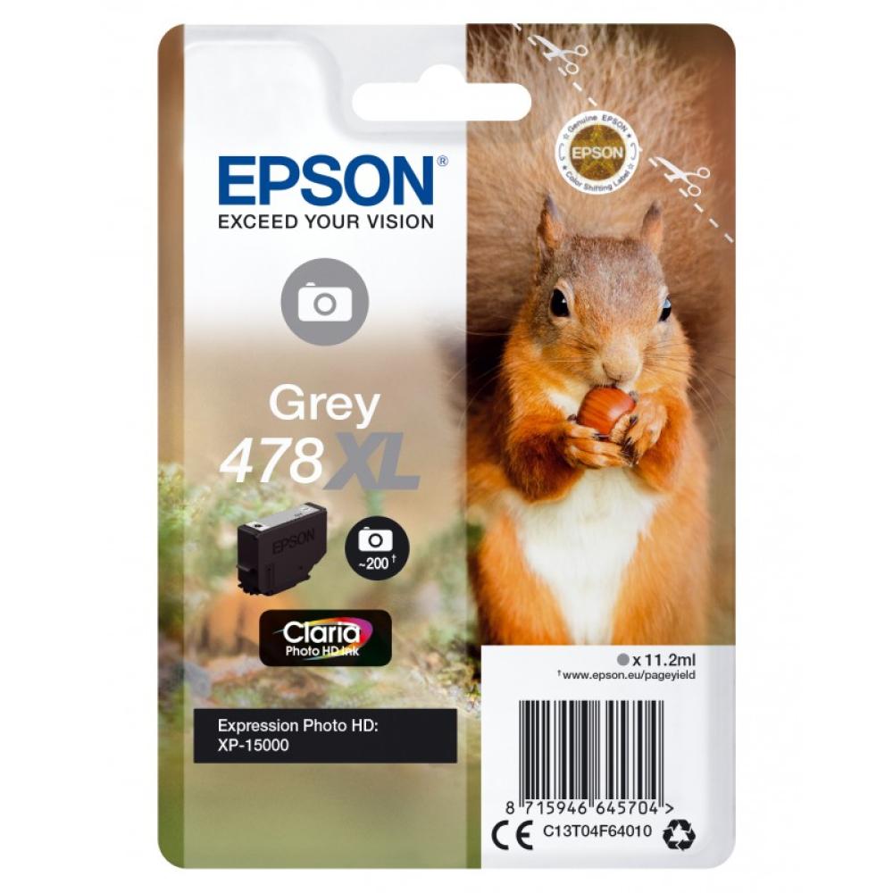 Epson - Squirrel Singlepack Grey 478XL Claria Photo HD Ink