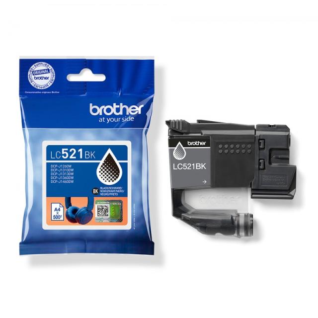 Brother - LC521BK cartucho de tinta 1 pieza(s) Original Negro