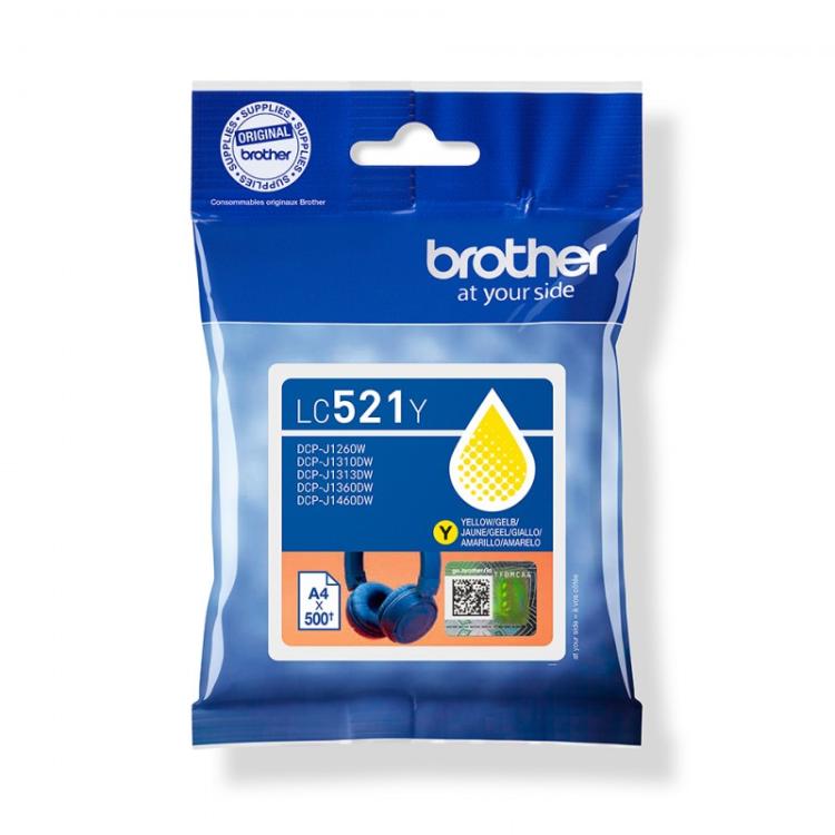 Brother - LC521Y cartucho de tinta 1 pieza(s) Original Amarillo
