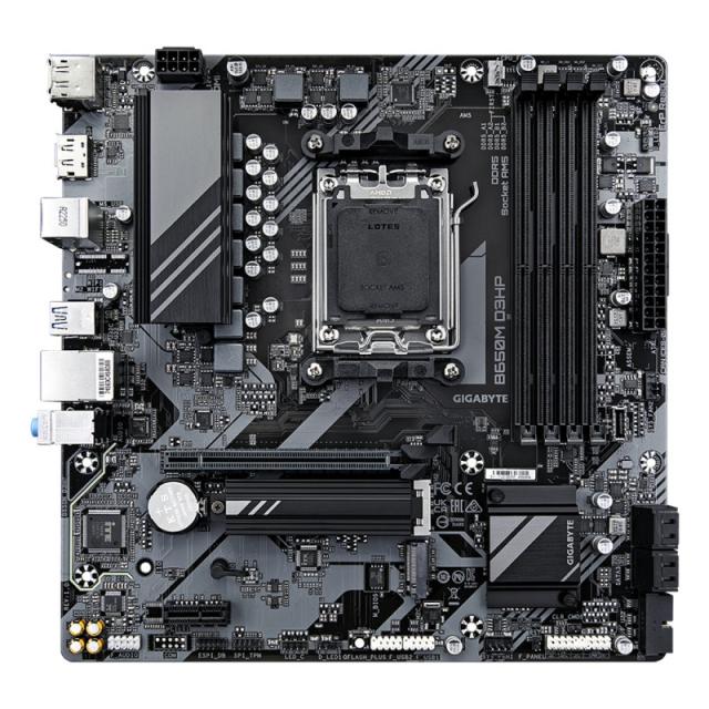 GIGABYTE - B650M D3HP Placa base - AMD Ryzen serie 9000, VRM de 5+2+2 fases, hasta 7600 MHz DDR5 (OC), 2xPCIe 4.0 M.2, LAN 2,5 G