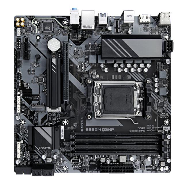 GIGABYTE - B650M D3HP Placa base - AMD Ryzen serie 9000, VRM de 5+2+2 fases, hasta 7600 MHz DDR5 (OC), 2xPCIe 4.0 M.2, LAN 2,5 G