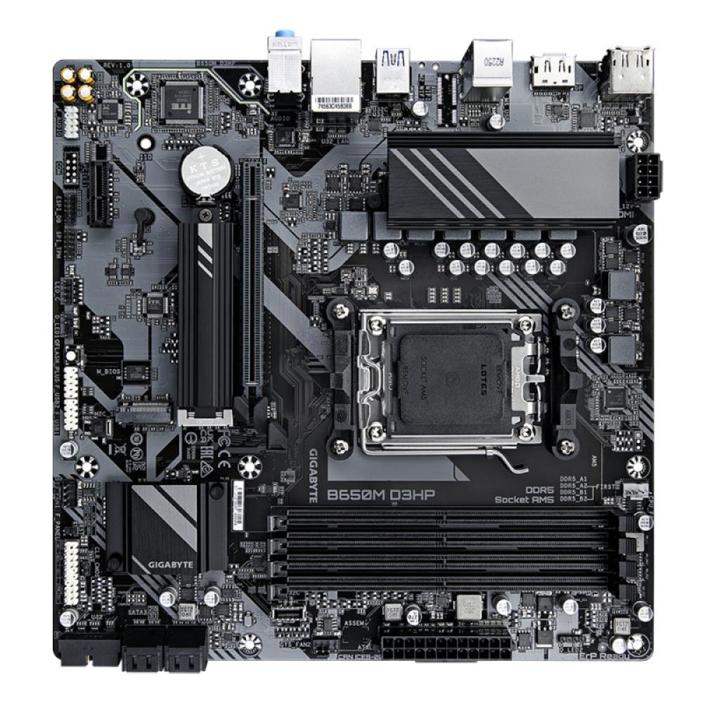 GIGABYTE - B650M D3HP Placa base - AMD Ryzen serie 9000, VRM de 5+2+2 fases, hasta 7600 MHz DDR5 (OC), 2xPCIe 4.0 M.2, LAN 2,5 G