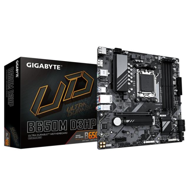 GIGABYTE - B650M D3HP Placa base - AMD Ryzen serie 9000, VRM de 5+2+2 fases, hasta 7600 MHz DDR5 (OC), 2xPCIe 4.0 M.2, LAN 2,5 G