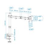 TooQ - Soporte de Mesa Giratorio e Inclinable para Pantalla (Monitor / TV Plasma / LCD / LED) 13"-32", de Un Brazo, max 8 kg, Ne