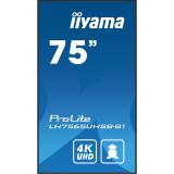 iiyama - LH7565UHSB-B1 pantalla de señalización Diseño de quiosco 189,2 cm (74.5") LED Wifi 800 cd / m² 4K Ultra HD Negro Proces