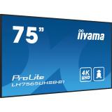 iiyama - LH7565UHSB-B1 pantalla de señalización Diseño de quiosco 189,2 cm (74.5") LED Wifi 800 cd / m² 4K Ultra HD Negro Proces