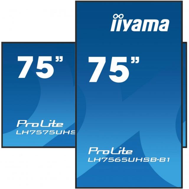 iiyama - LH7565UHSB-B1 pantalla de señalización Diseño de quiosco 189,2 cm (74.5") LED Wifi 800 cd / m² 4K Ultra HD Negro Proces