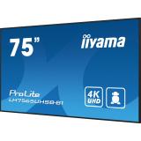 iiyama - LH7565UHSB-B1 pantalla de señalización Diseño de quiosco 189,2 cm (74.5") LED Wifi 800 cd / m² 4K Ultra HD Negro Proces