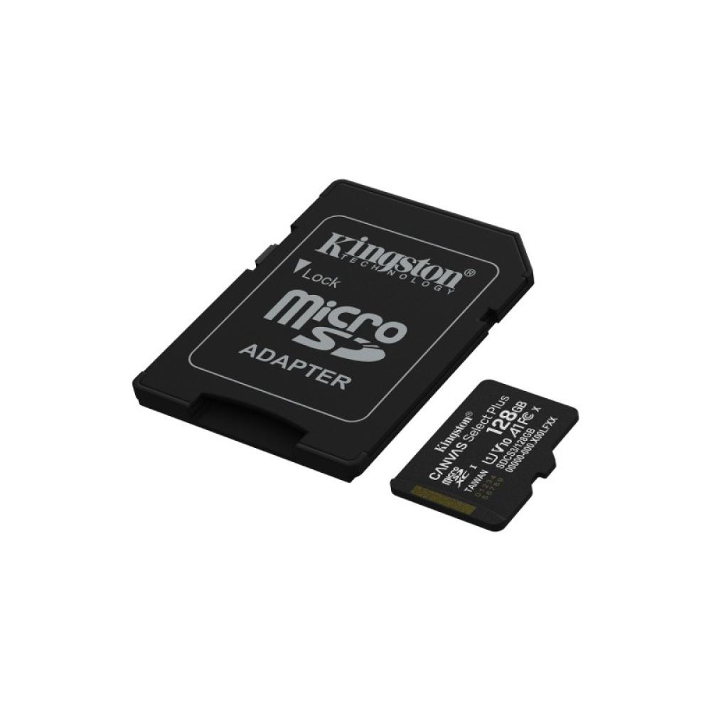 Kingston Technology - 128GB microSDXC Canvas Select Plus Gen3 150MB/s A1 (Incluye adaptador de SD)