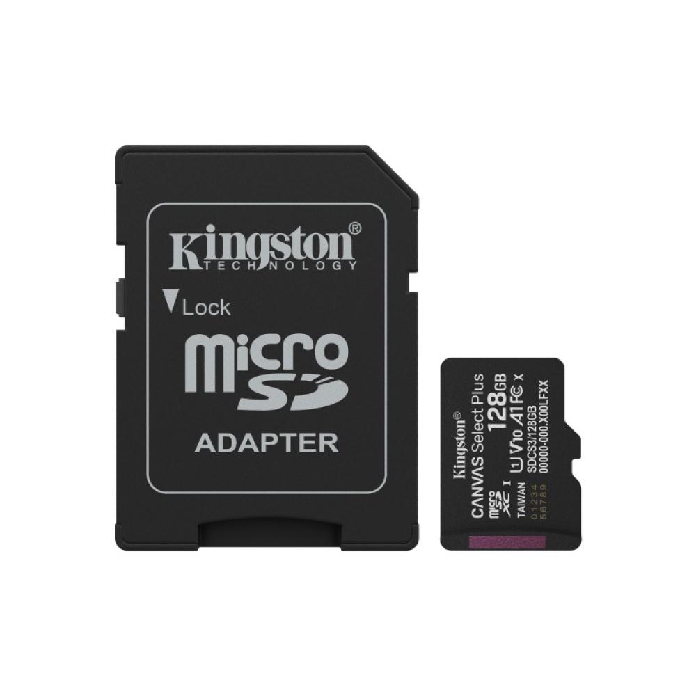 Kingston Technology - 128GB microSDXC Canvas Select Plus Gen3 150MB/s A1 (Incluye adaptador de SD)