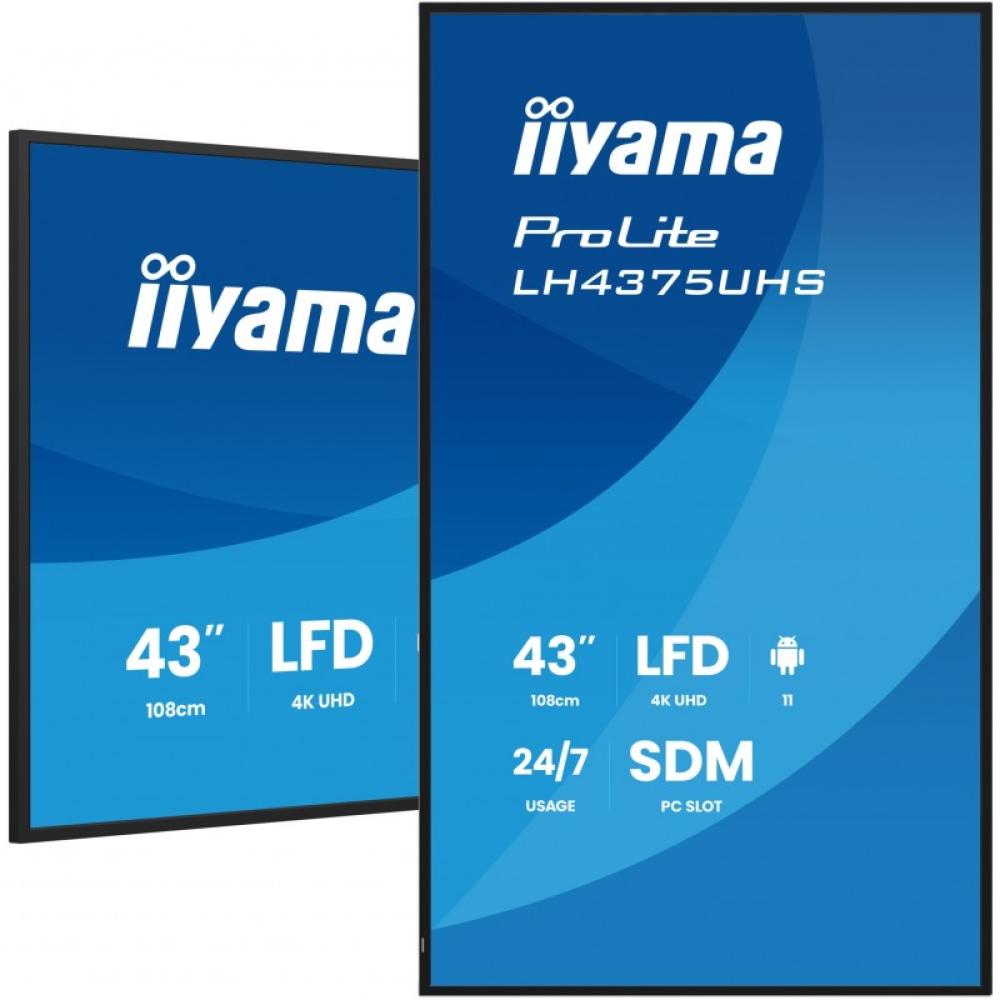 iiyama - LH4375UHS-B2AG pantalla de señalización Pantalla plana para señalización digital 108 cm (42.5") LCD Wifi 500 cd / m² 4K