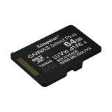 Kingston Technology - 64GB microSDXC Canvas Select Plus Gen3 100MB/s A1 (Incluye adaptador de SD)