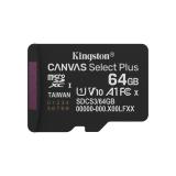 Kingston Technology - 64GB microSDXC Canvas Select Plus Gen3 100MB/s A1 (Incluye adaptador de SD)