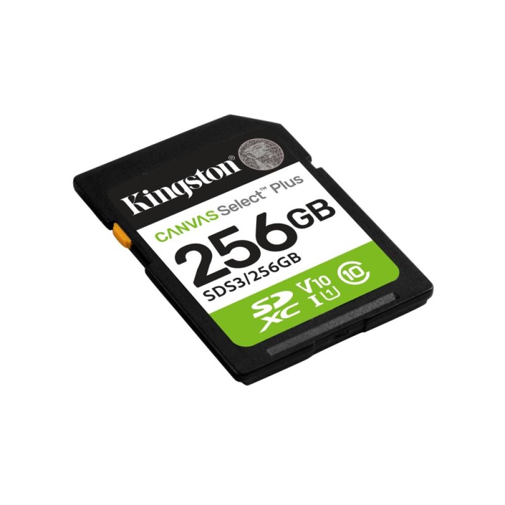 Kingston Technology - 256 GB SDXC Canvas Select Plus Gen3 150 MB/s C10 UHS-I U1 V10