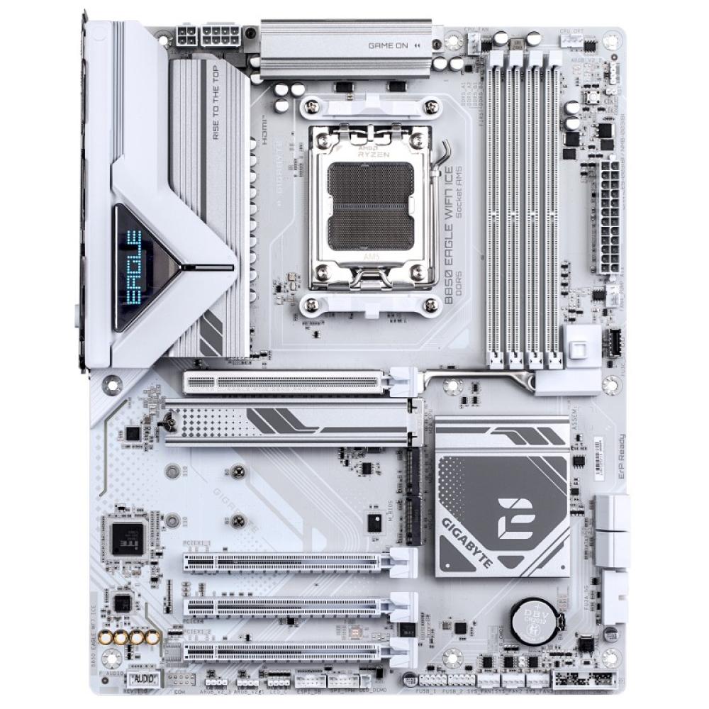 GIGABYTE - B850 EAGLE WIFI7 ICE Placa base - Procesadores AMD Ryzen serie 9000, VRM digital de 8+2+2 fases, hasta 8200 MHz DDR5