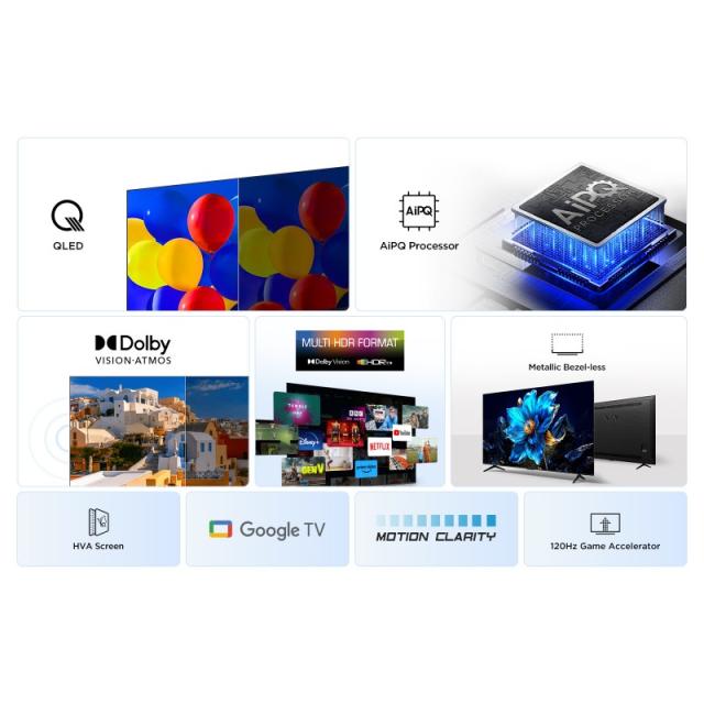 TCL - P7K 43P7K Televisor 109,2 cm (43") 4K Ultra HD Smart TV Wifi Metálico 430 cd / m²