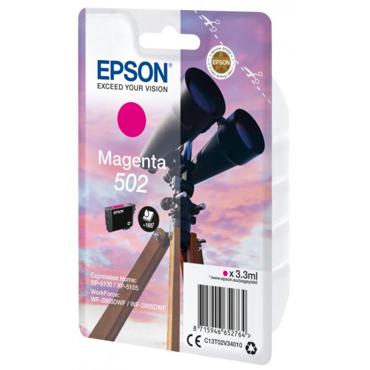 Epson - Singlepack Magenta 502 Ink - C13T02V34010