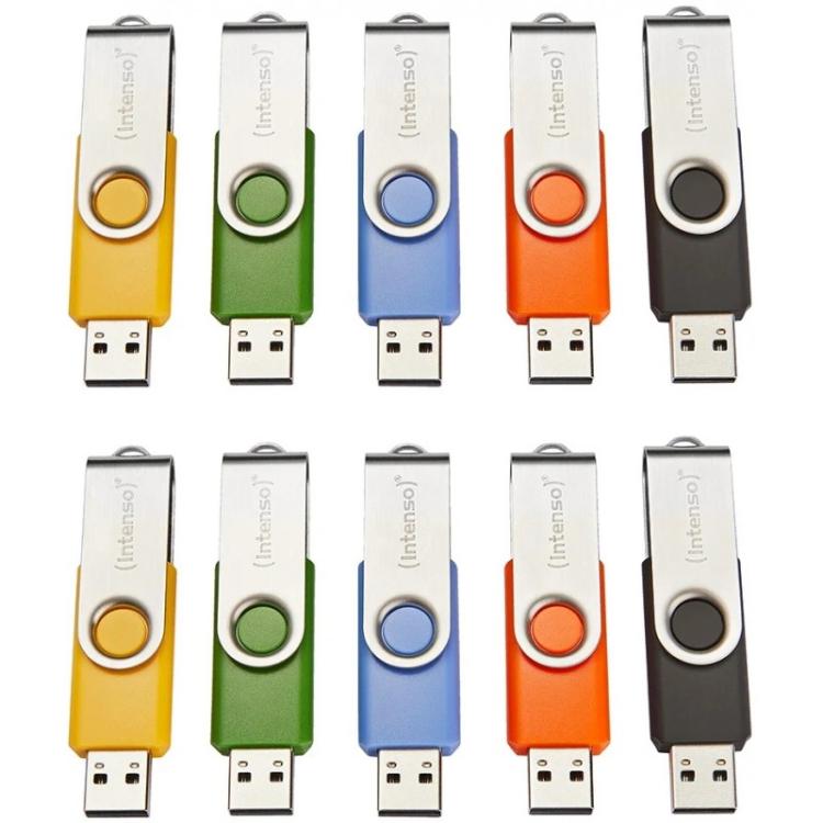 Intenso - Basic Line unidad flash USB 4 GB USB tipo A 2.0 Negro, Azul, Verde, Naranja, Amarillo