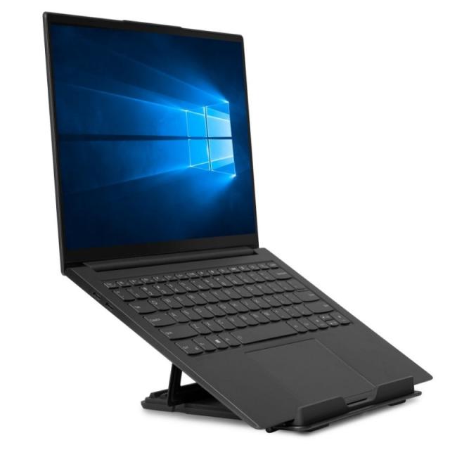 Lindy - 20917 soporte para ordenador portátil Mesita plegable para ordenador portátil Negro, Plata