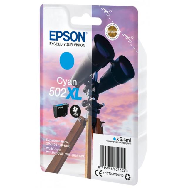 Epson - Singlepack Cyan 502XL Ink - C13T02W24010