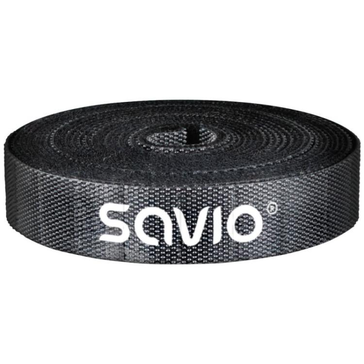 Savio - OC-07 organizador de cables Universal Cable binder Negro