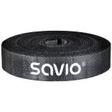 Savio - OC-07 organizador de cables Universal Cable binder Negro