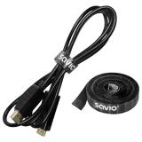 Savio - OC-07 organizador de cables Universal Cable binder Negro