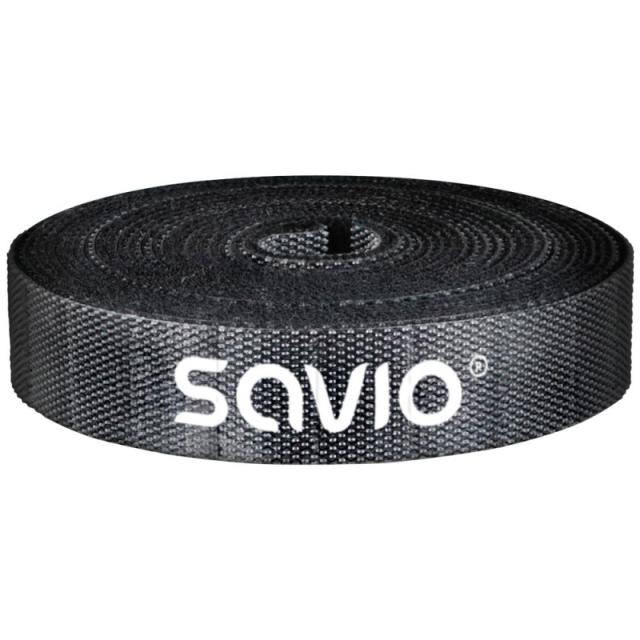 Savio - OC-06 organizador de cables Universal Soporte para cables Negro
