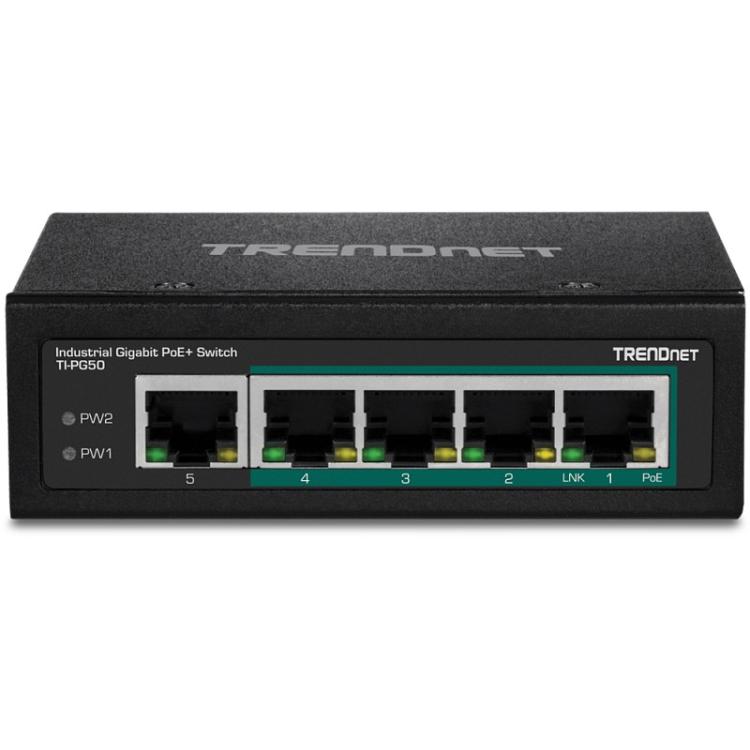 Trendnet - TI-PG50 switch No administrado Gigabit Ethernet (10/100/1000) Energía sobre Ethernet (PoE) Negro