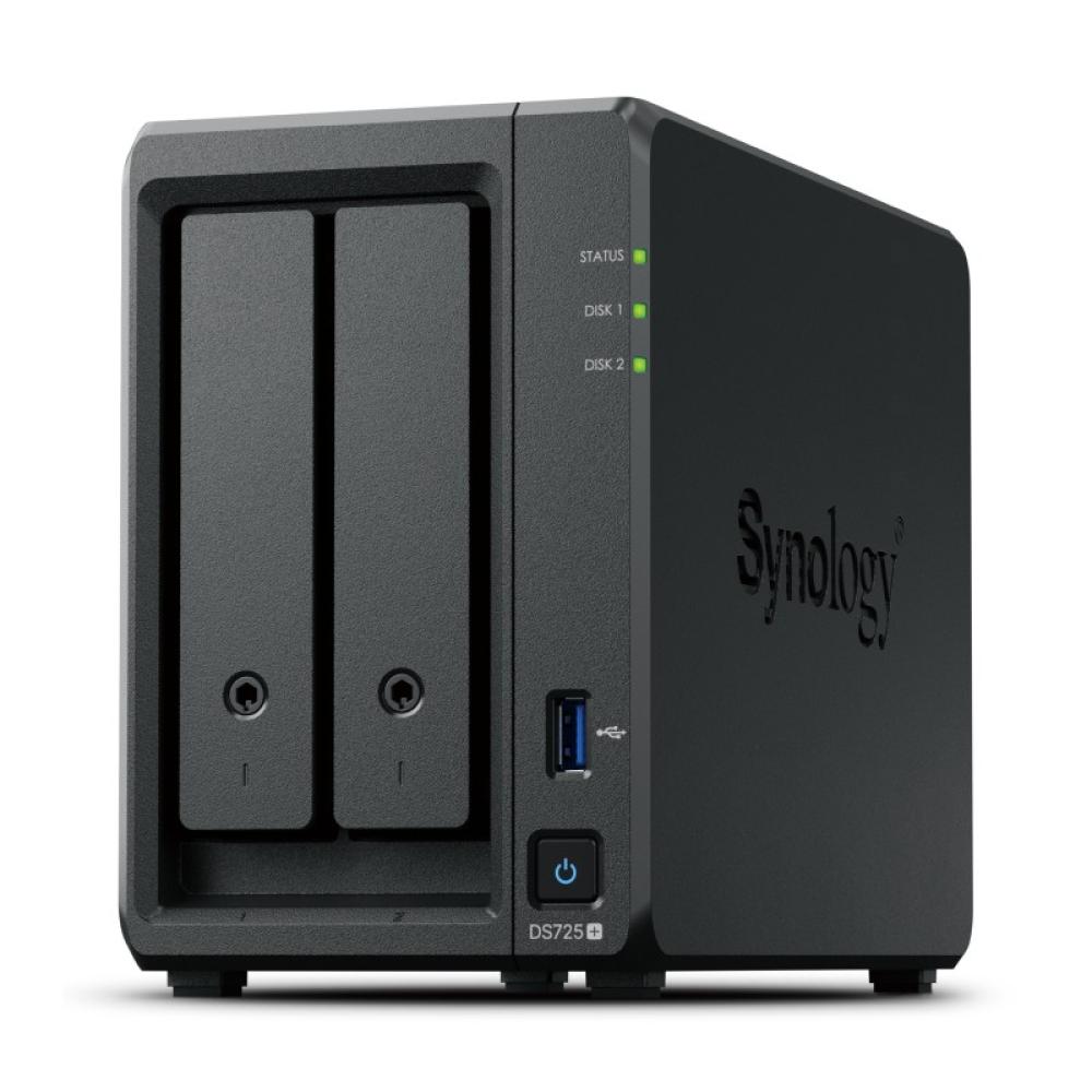 Synology - DiskStation DS725+ servidor de almacenamiento NAS Ryzen Embedded R1600 4 GB DDR4 0 TB Negro
