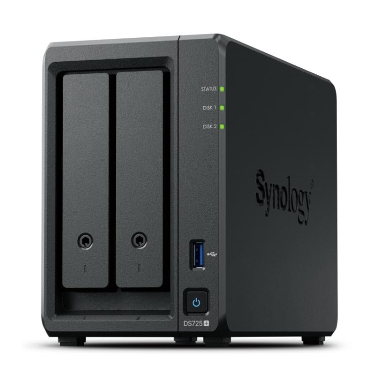 Synology - DiskStation DS725+ servidor de almacenamiento NAS Ryzen Embedded R1600 4 GB DDR4 0 TB Negro