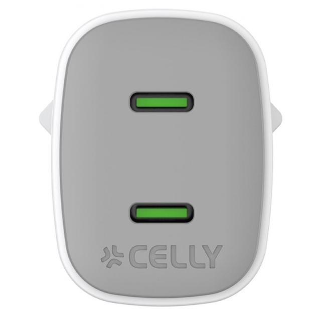Celly - UPTC2USBC45WWH cargador de dispositivo móvil Universal Blanco Corriente alterna Carga rápida Interior