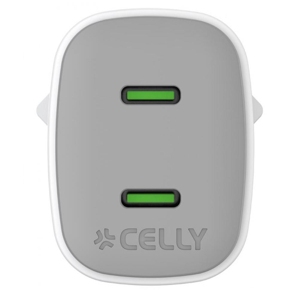 Celly - UPTC2USBC45WWH cargador de dispositivo móvil Universal Blanco Corriente alterna Carga rápida Interior