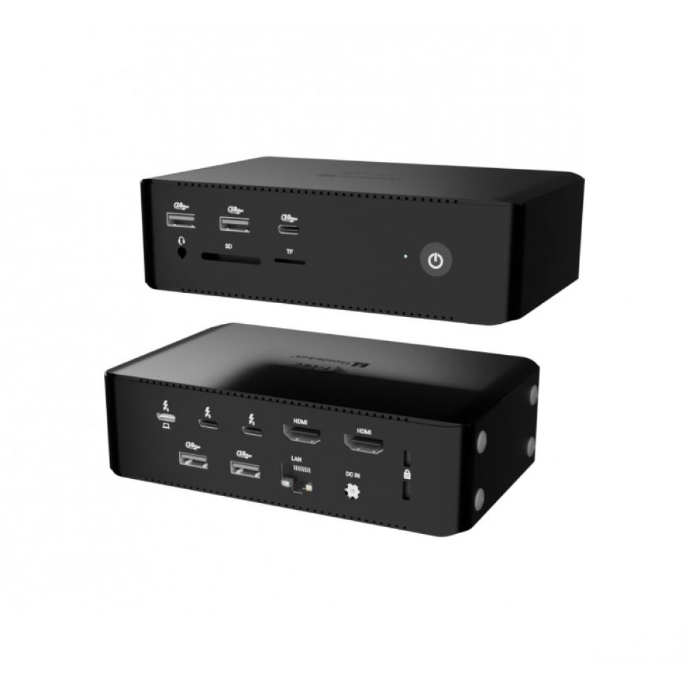 i-tec - Thunderbolt5 Quattro Display Docking Station, 5x USB, 2.5 GLAN + Power Delivery 140W