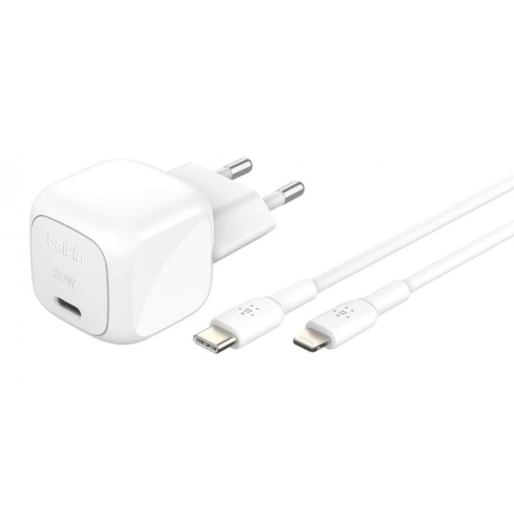 Belkin - WCA008KQ1MWH-B5 cargador de dispositivo móvil Universal Blanco Corriente alterna Carga rápida Interior