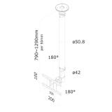Neomounts - FPMA-C100SILVER Soporte de techo para monitor/TV 10-30" - alt. 79-129 cm