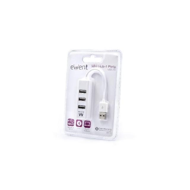 Ewent - EW1122 hub de interfaz USB 2.0 Blanco
