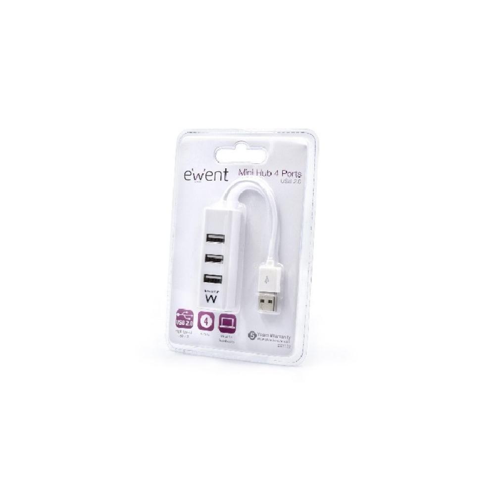 Ewent - EW1122 hub de interfaz USB 2.0 Blanco