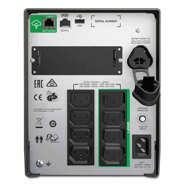 APC - SMT1000IC sistema de alimentación ininterrumpida (UPS) Línea interactiva 1 kVA 700 W 8 salidas AC